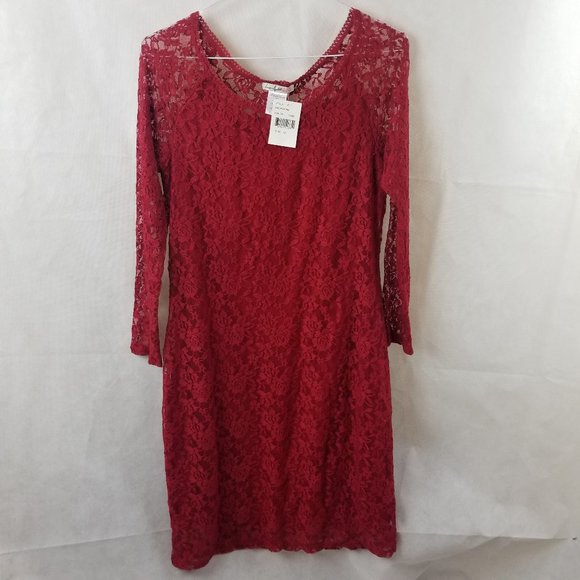 Love Squared Dresses & Skirts - Love Squared Red Lace Plus Size Dress 1X